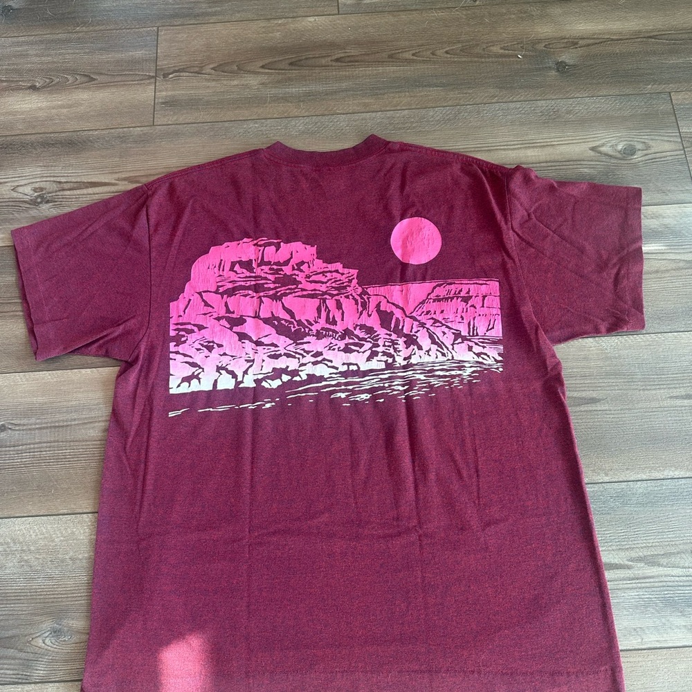 1980s Vintage Lake Powell Artistic Sunset Landscape Tee Shirt XL AOP - Picture 2 of 6